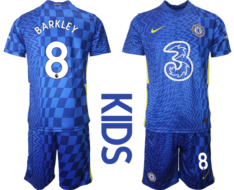 Youth 2021-2022 Club Chelsea FC home blue #8 Nike Soccer Jerseys